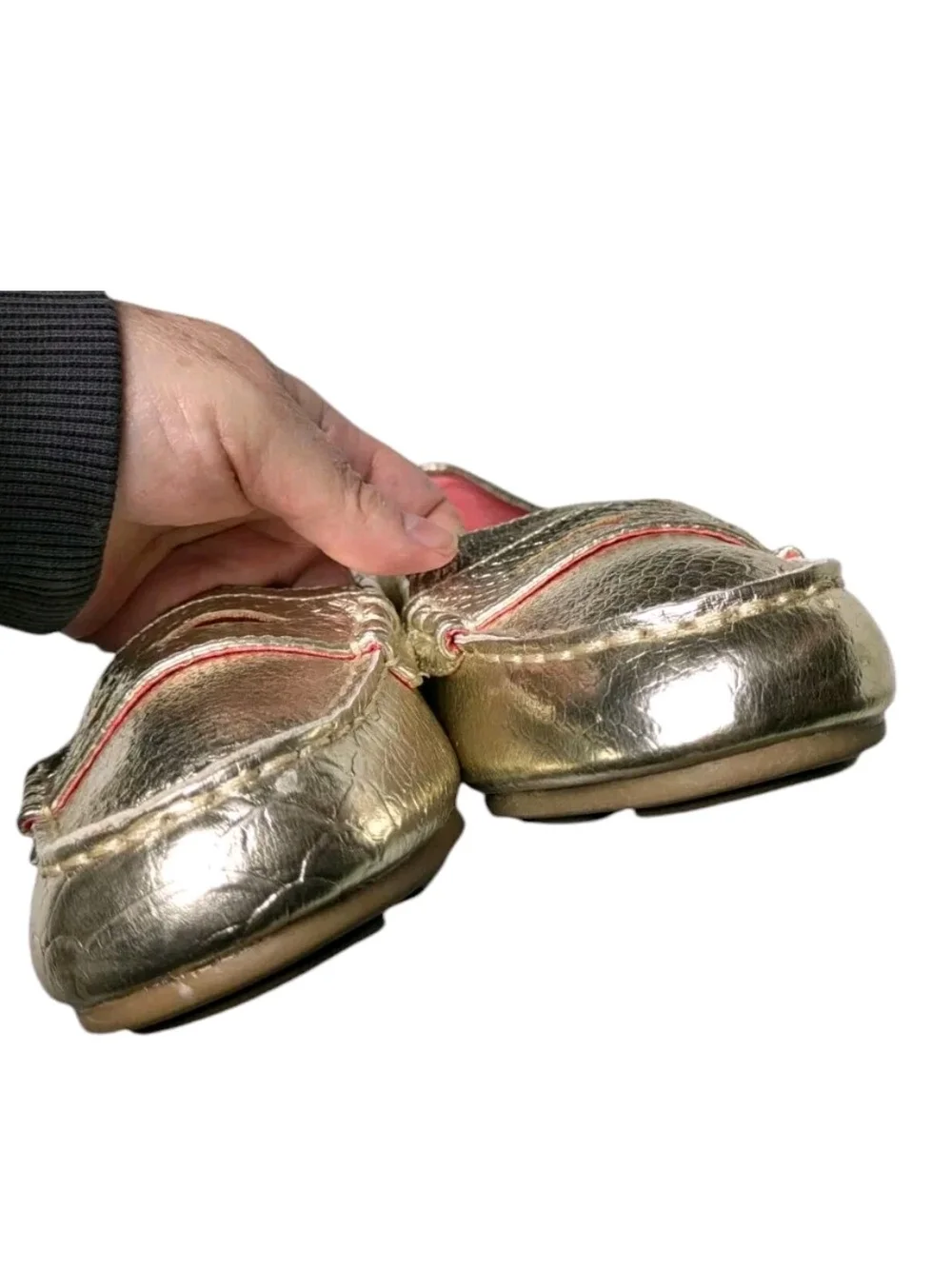 Avon Cushion Walk Gold Loafers Slip On Shoes 9
